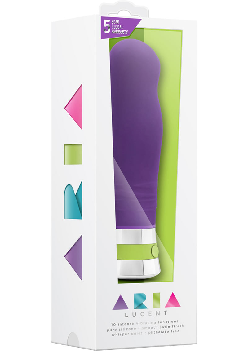 Aria Lucent Silicone Vibrator Waterproof Purple 6 Inch