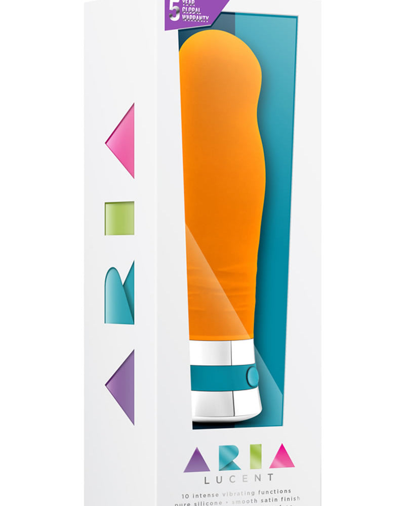 Vibrador de silicona Aria Lucent resistente al agua, color mandarina, 6 pulgadas