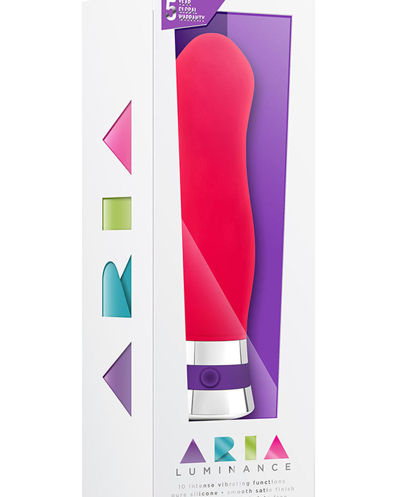 Vibrador de silicona Aria Luminance resistente al agua, color rosa, 6,25 pulgadas