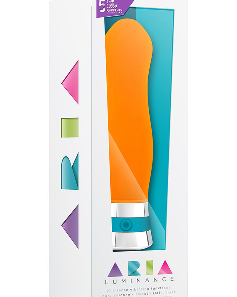 Vibrador de silicona Aria Luminance resistente al agua, color naranja, 6,25 pulgadas