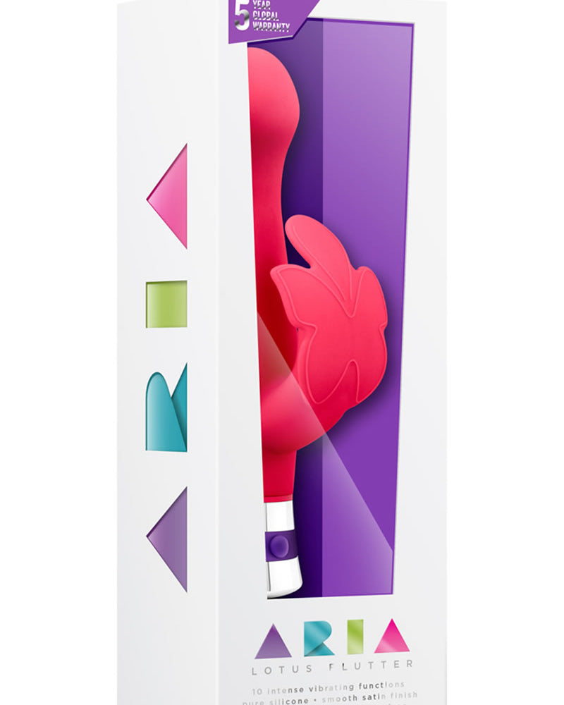 Aria Lotus Flutter Silicone Dual Vibe Waterproof Cerise 7.25 Inch