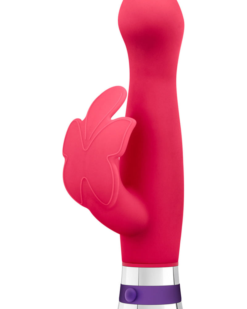 Aria Lotus Flutter Silicone Dual Vibe Waterproof Cerise 7.25 Inch