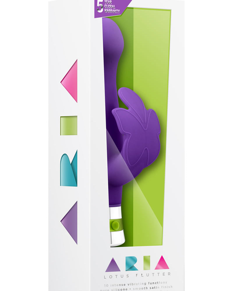 Aria Lotus Flutter Silicone Vibe Waterproof Purple 7.25 Inch