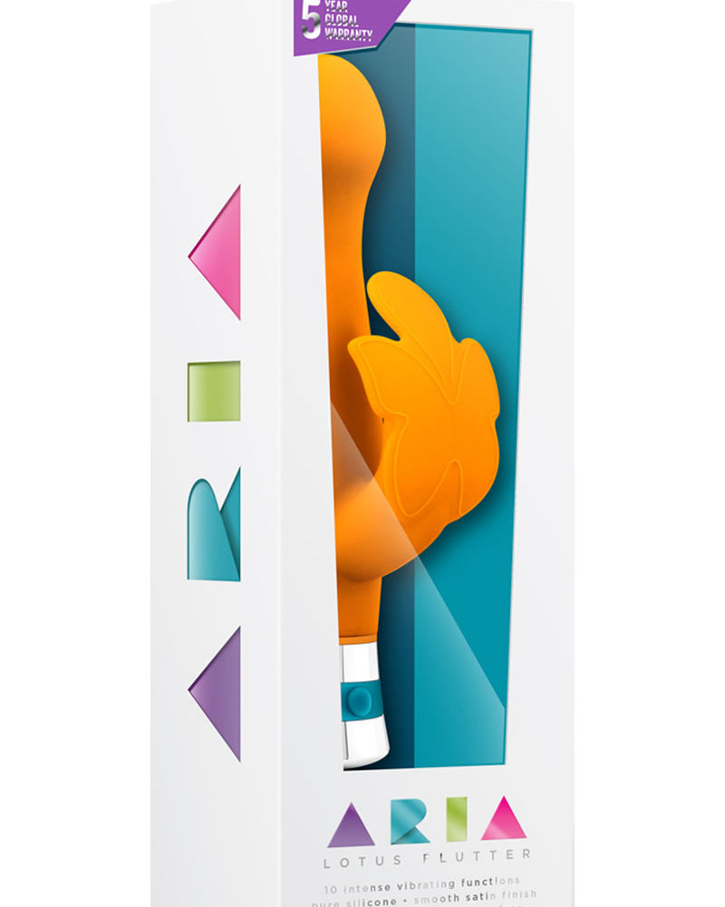 Aria Lotus Flutter Silicone Vibe Waterproof Orange 7.25 Inch