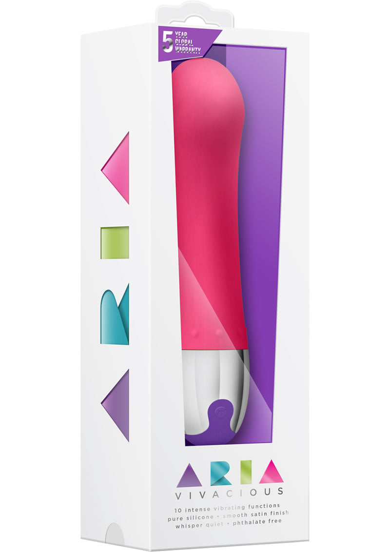 Vibrador de silicona para punto G Aria Vivacious, resistente al agua, color rosa, 7,5 pulgadas