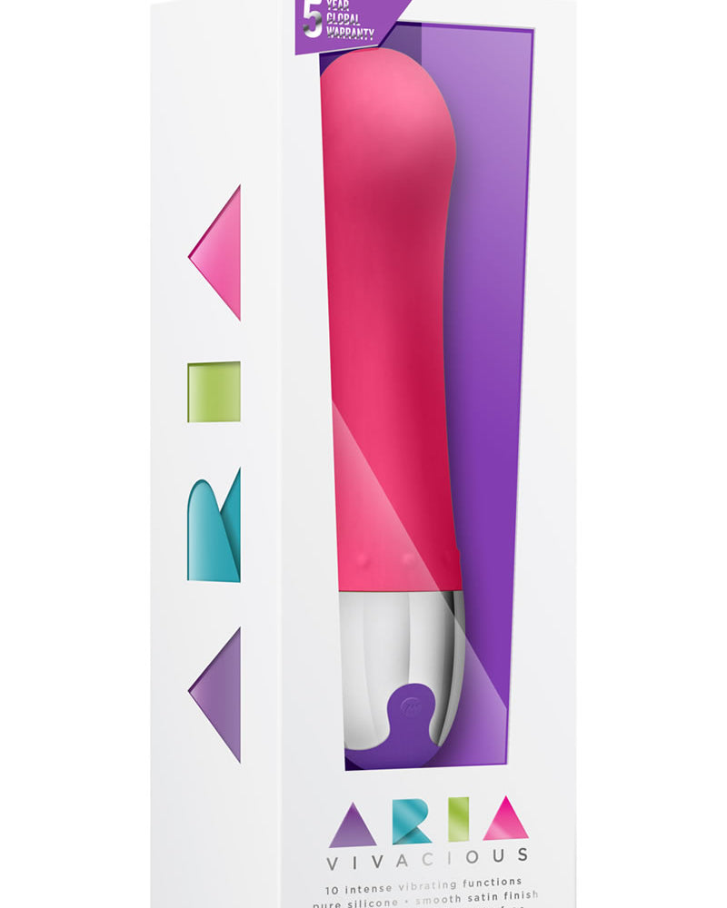 Vibrador de silicona para punto G Aria Vivacious, resistente al agua, color rosa, 7,5 pulgadas