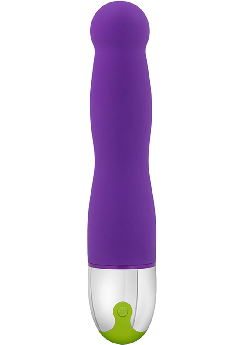 Vibrador de silicona Aria Energy resistente al agua, morado, 7,90 pulgadas