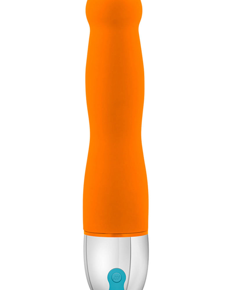 Vibrador de silicona Aria Energy resistente al agua color naranja de 7,90 pulgadas