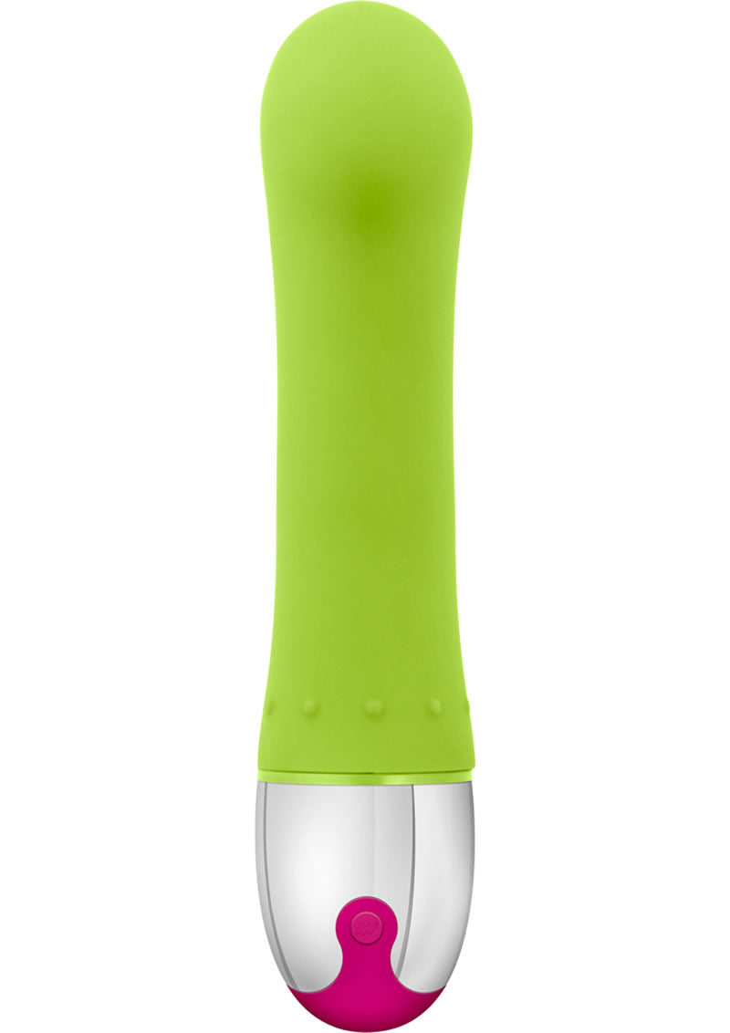 Vibrador de silicona para punto G Aria Vivacious, resistente al agua, color verde