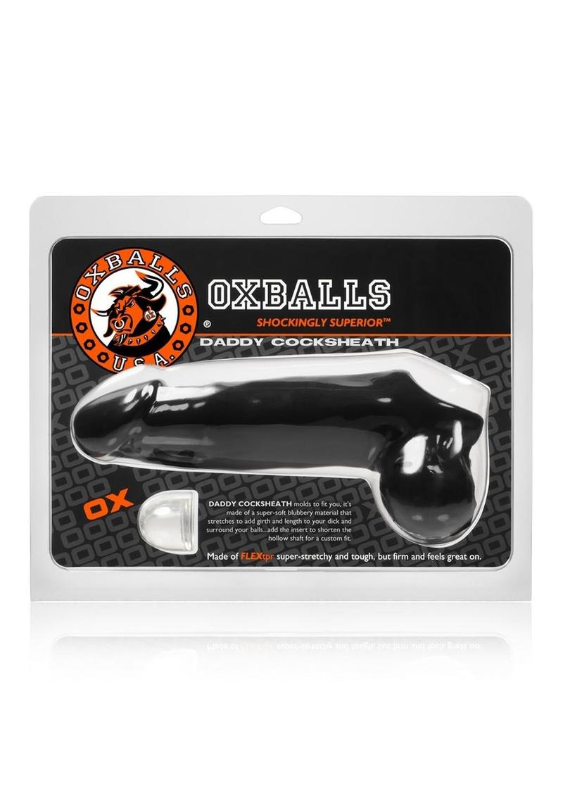 Daddy Cock and Ball Silicone Sheath Black