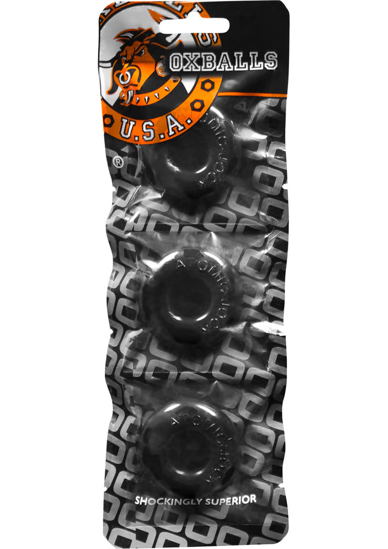 Anillo para el pene Ringer Donut, paquete de 3, color negro