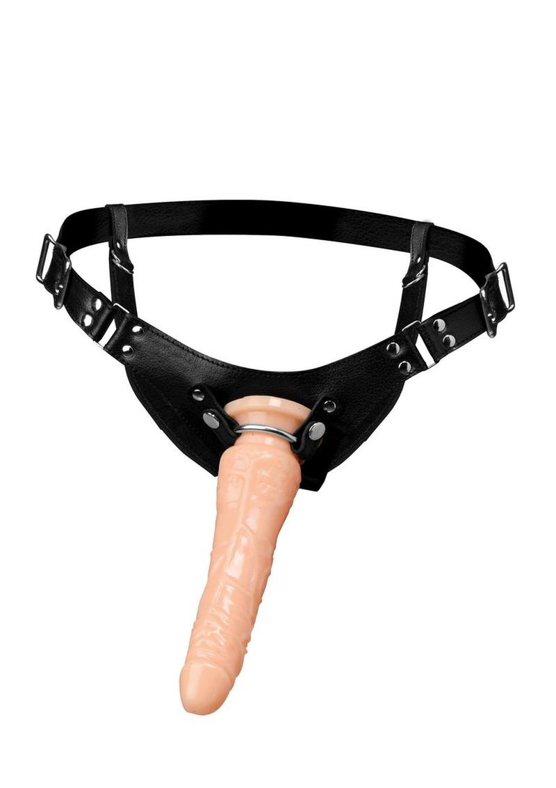 Dominance Leather strap On Harness Leather And Metal Black