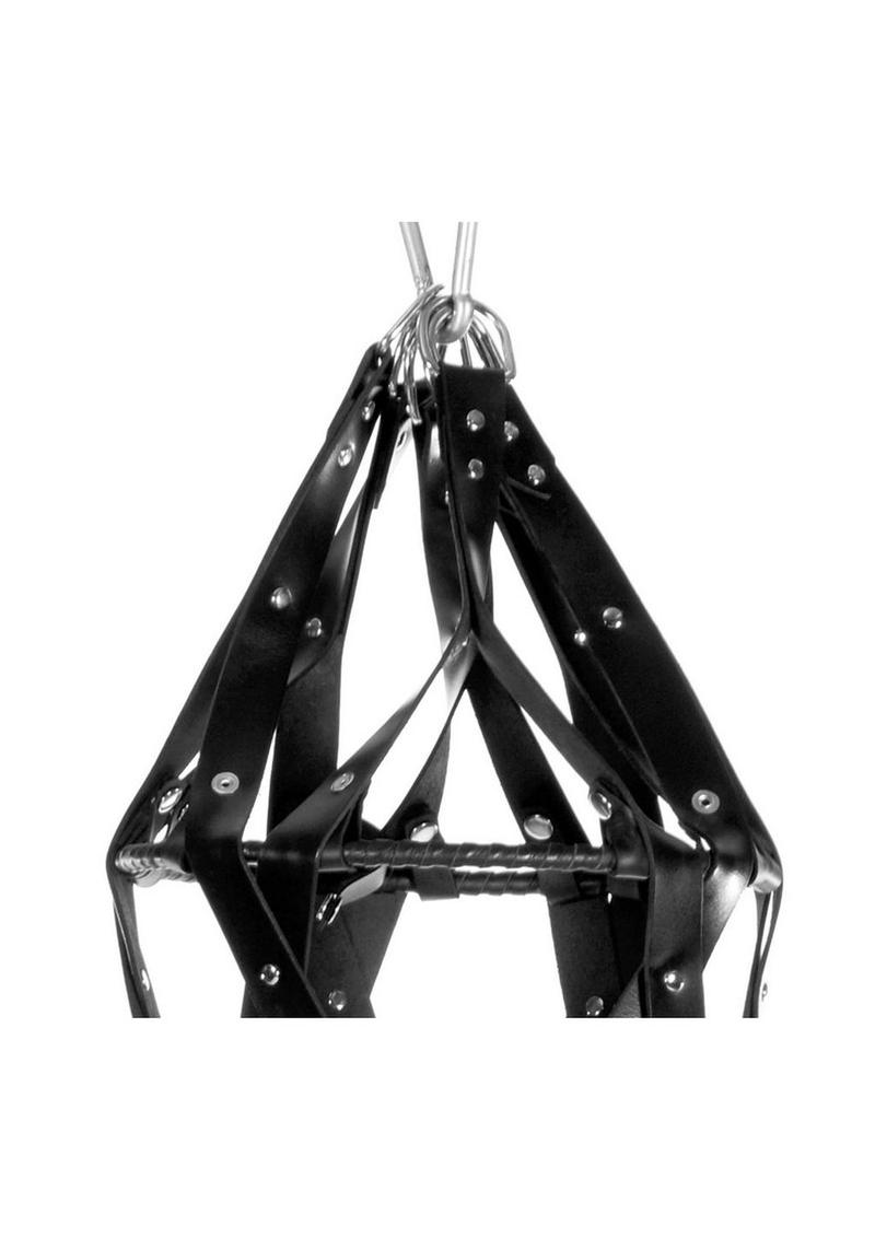 Strict Leather Hanging Leather Strap Cage Black