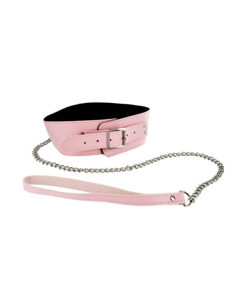 Conjunto de bondage de piel sintética y piel sintética en color rosa y negro