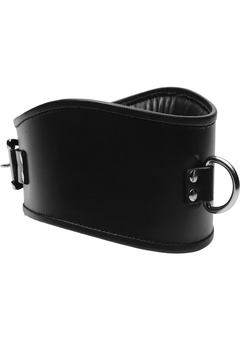 Padded Leather Lock Posture Collar