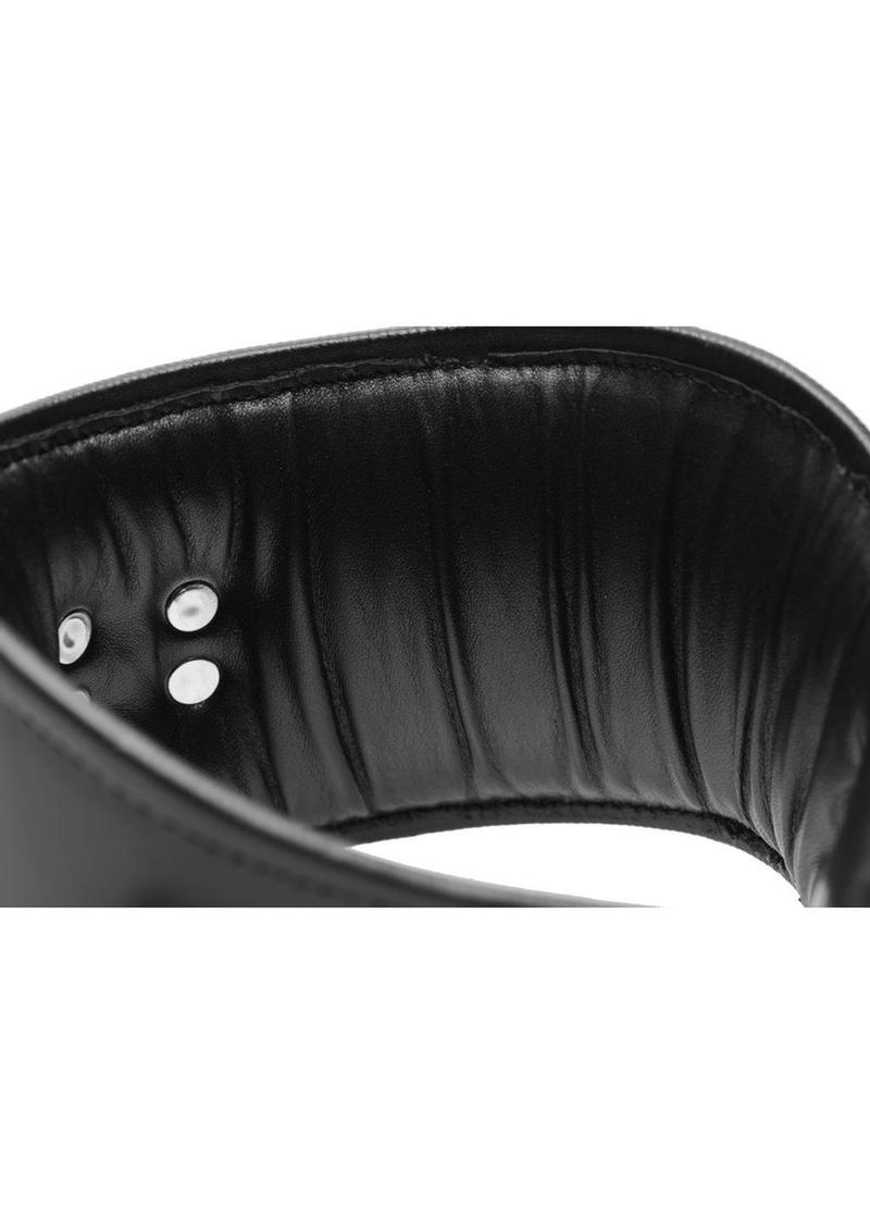 Padded Leather Lock Posture Collar