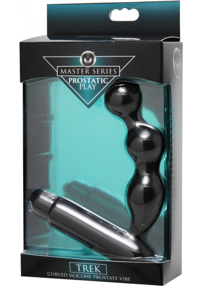 Master Series Prostatic Play Treck Curved Silicone Prostate Vibe Black