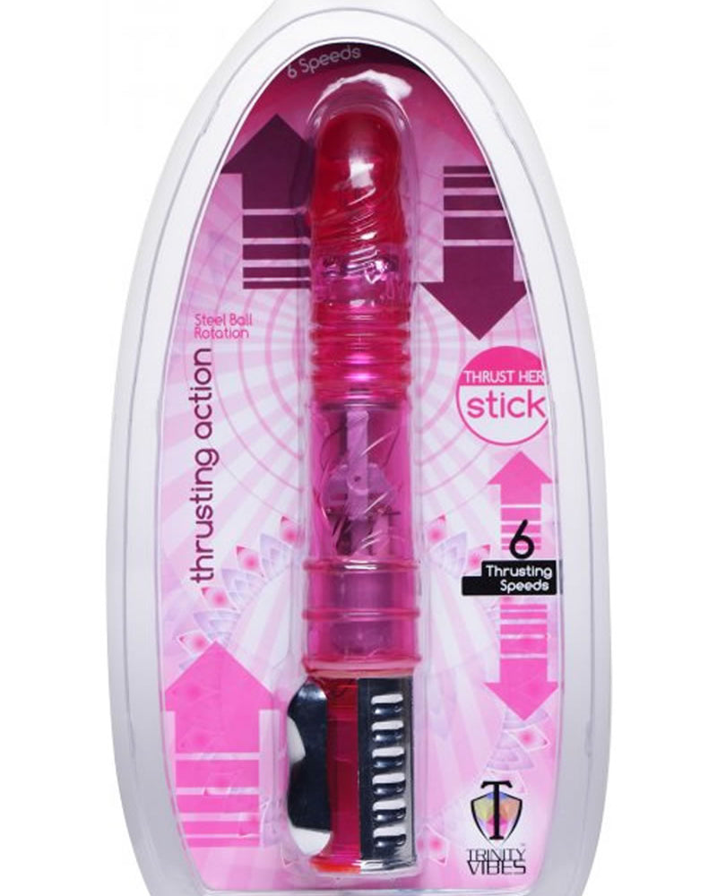 Vibrador Thrust Her Stick de 11,5 pulgadas, color rosa, de Trinity Vibes