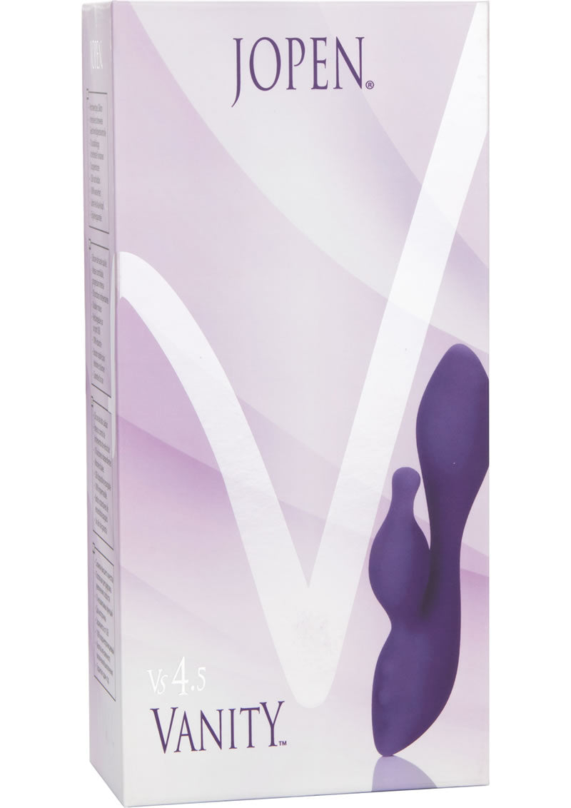 Jopen Vanity VS 4.5 Vibrador doble recargable de silicona resistente al agua morado