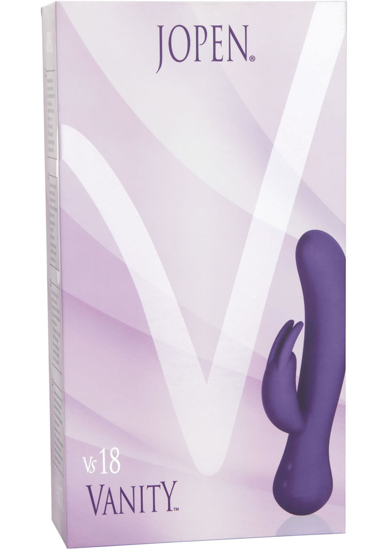 Jopen Vanity VS 18 - Vibrador doble recargable de silicona, resistente al agua, color morado