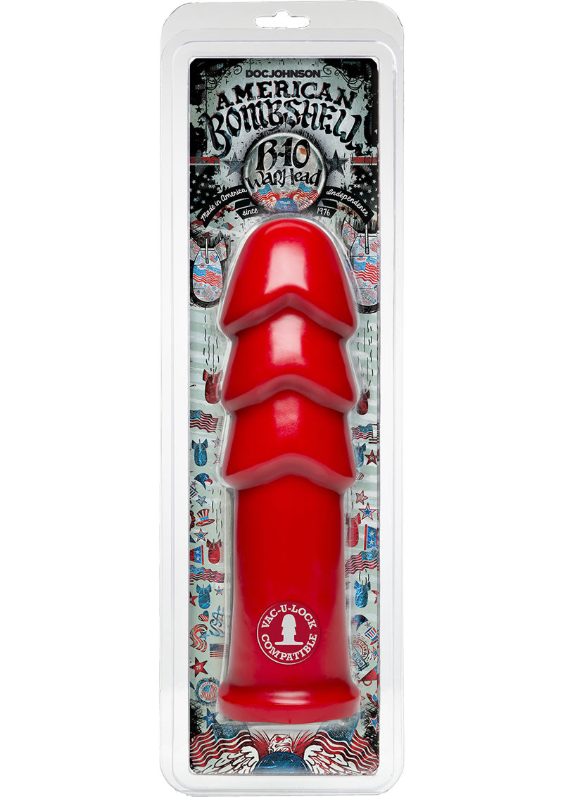 American Bombshell B-10 Warhead Dildo Red 10 Inch Long 8.5 Inch Girth