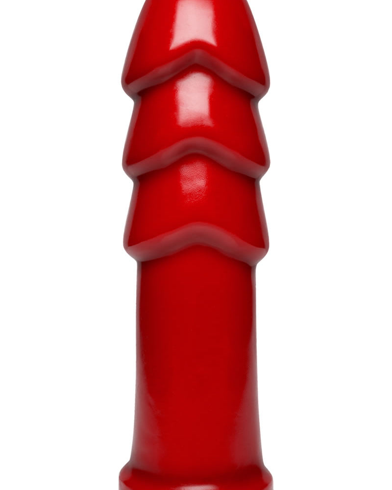 Consolador American Bombshell B-10 Warhead rojo de 25 cm de largo y 21 cm de circunferencia