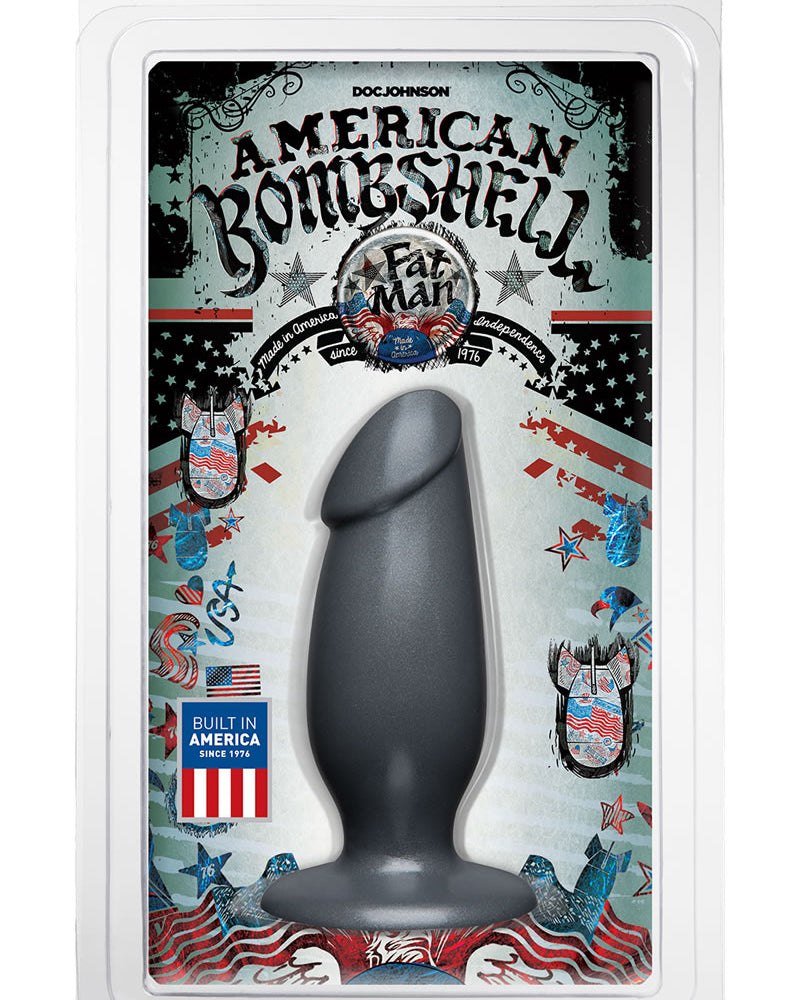Consolador American Bombshell Fat Man gris de 7 pulgadas de largo y 7,5 pulgadas de circunferencia