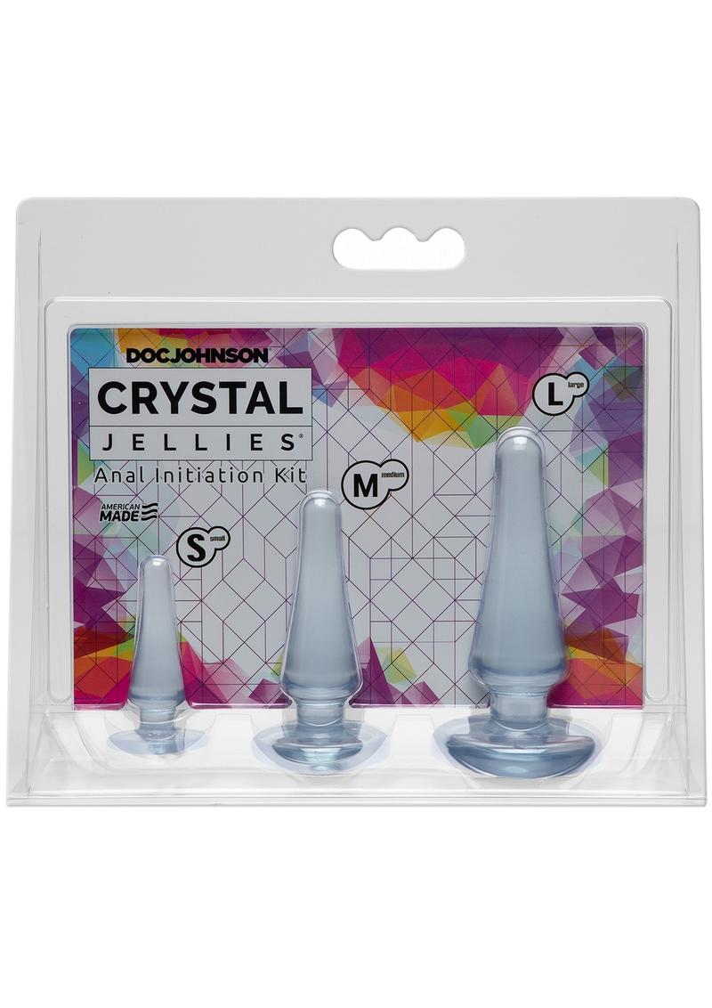 Kit de tapón anal para iniciación anal Crystal Jellies transparente, 3 tamaños por juego