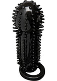 Extensión texturizada con correa para testículos Optimale Stimulator, color negro