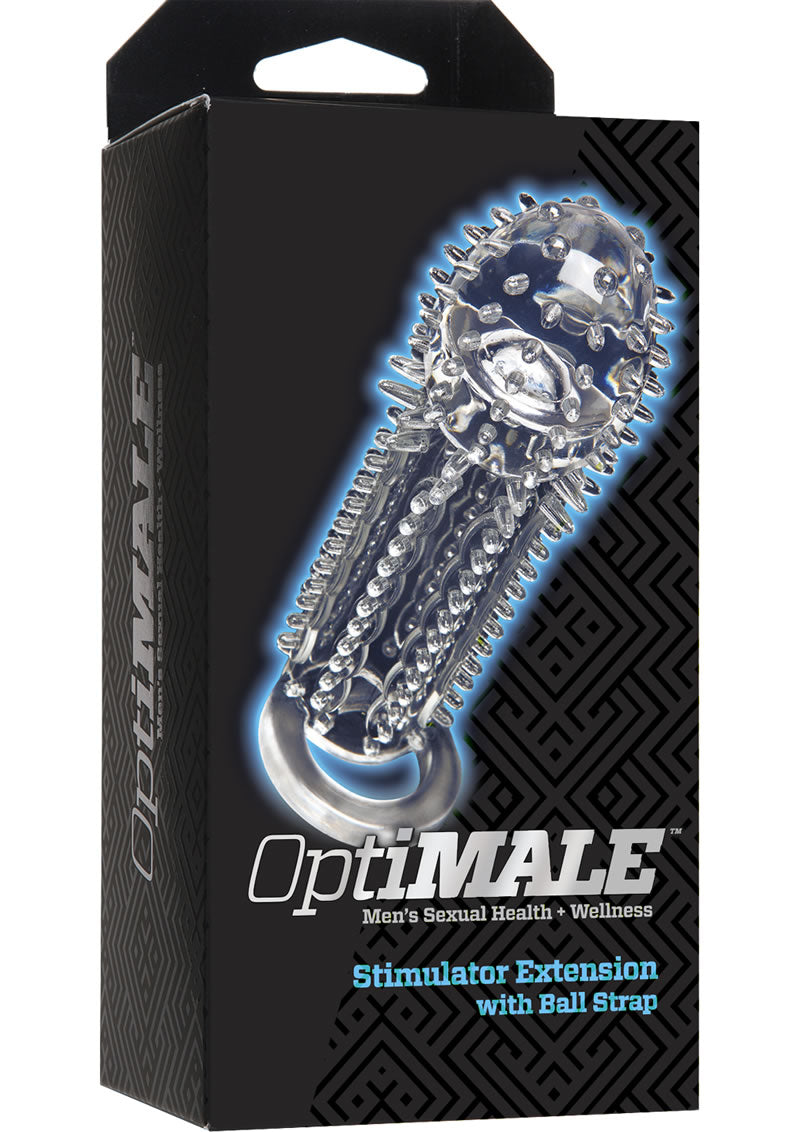 Extensión texturizada con correa para testículos Optimale Stimulator transparente
