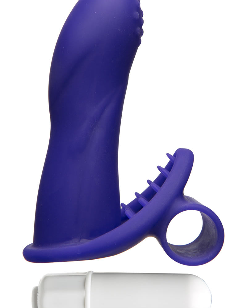 Vibrador para dedos de silicona suave Mood Euphoric resistente al agua, morado, 3,6 pulgadas