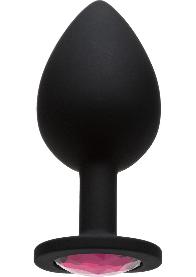 Tapón anal de silicona con joyas Booty Bling, rosa, grande