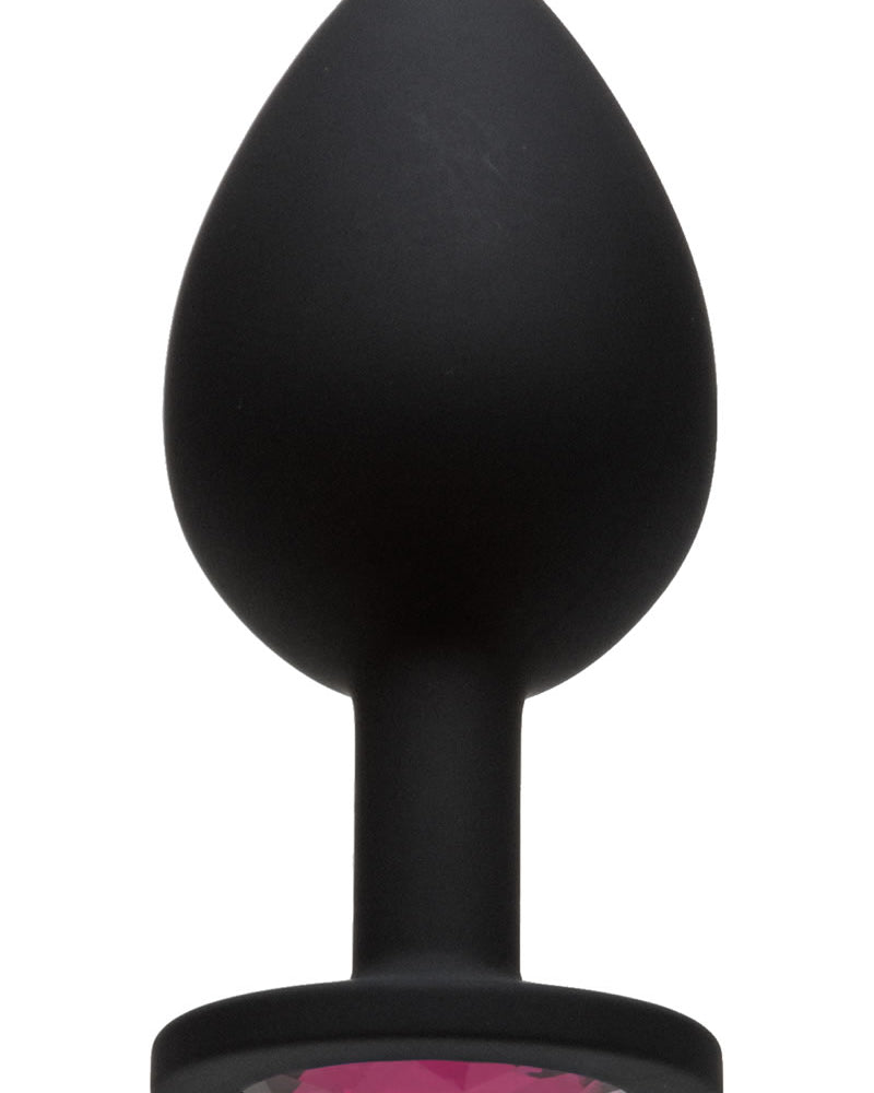 Tapón anal de silicona con joyas Booty Bling, rosa, grande