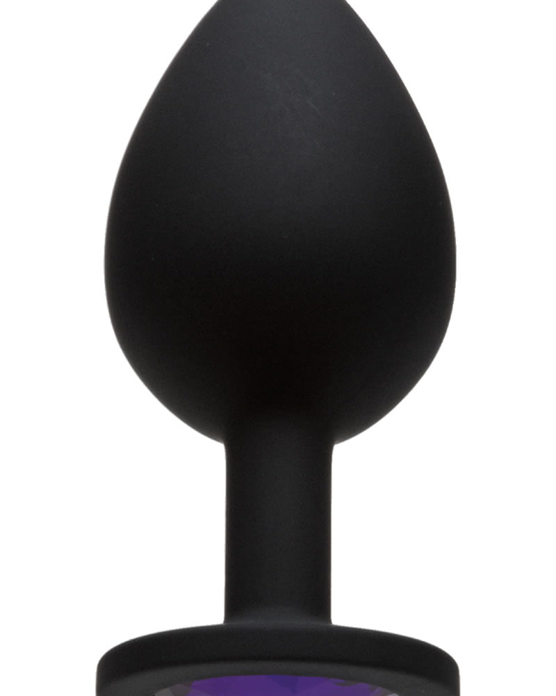 Tapón anal de silicona con joyas Booty Bling morado grande
