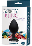 Booty Bling Jeweled Silicone Anal Plug Silver Large