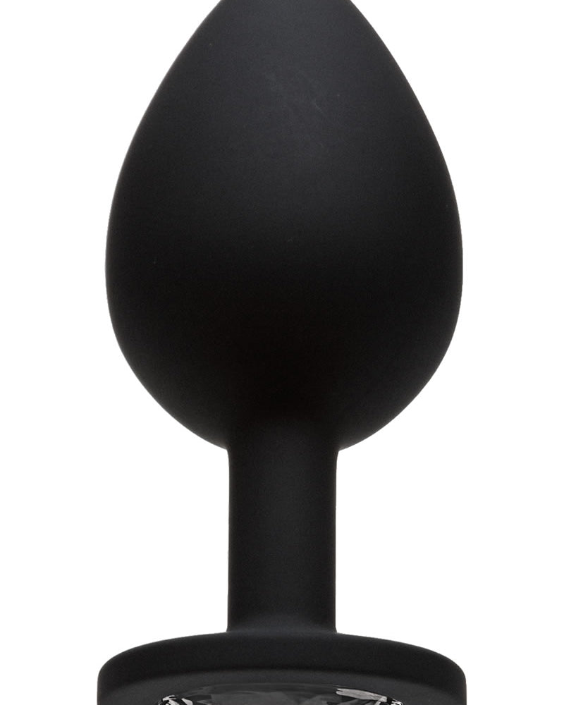 Tapón anal de silicona con joyas Booty Bling, color plateado, grande