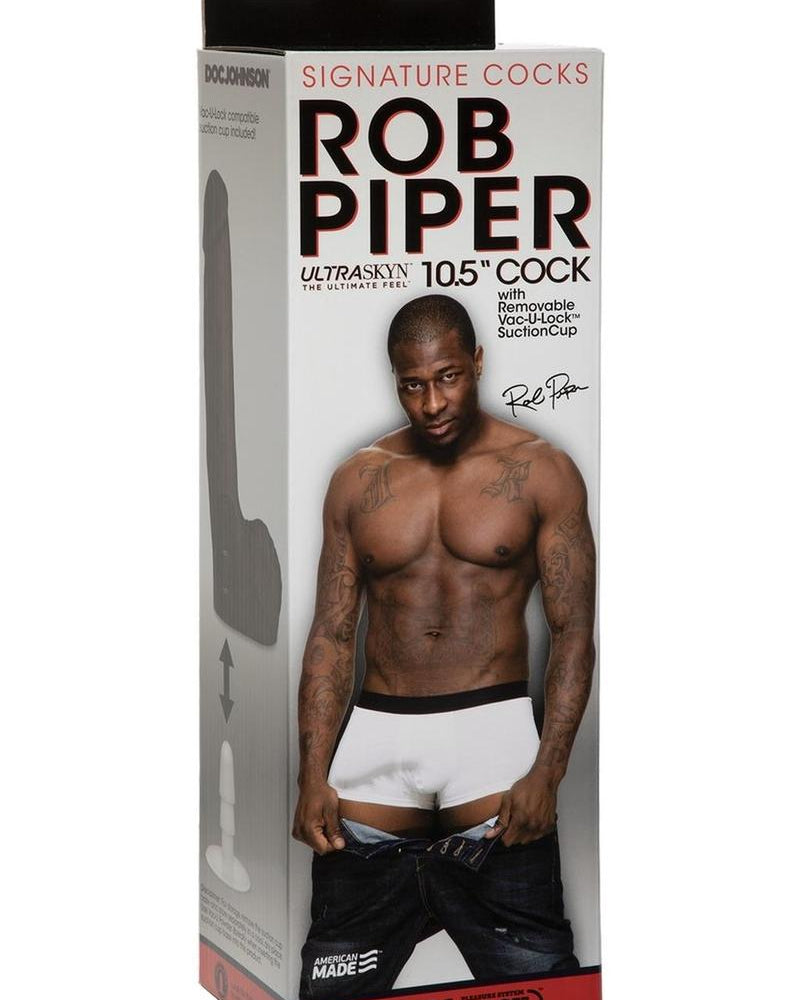 Vac U Lock Rob Piper Ultraskyn Cock Black 10.5 Inch