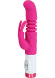 Luxe G Rabbit Plush Stroker Thrusting Vibe Waterproof Pink 9.55 Inch