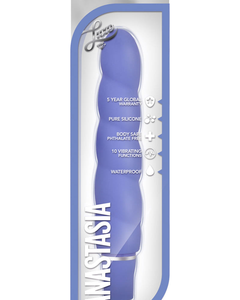 Vibrador multifunción Luxe Anastasia de silicona resistente al agua color bígaro de 6,5 pulgadas
