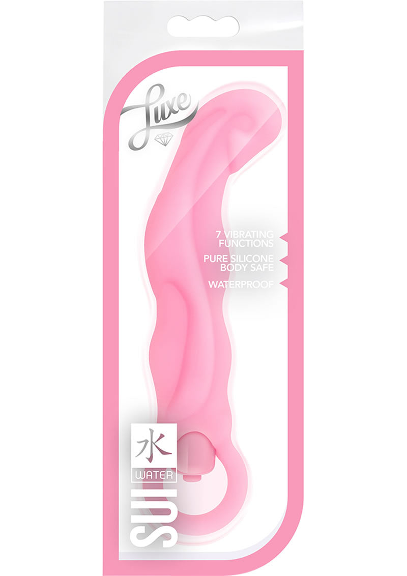 Luxe Sui Multifuction Silicone Vibe Waterproof Pink 7 Inches