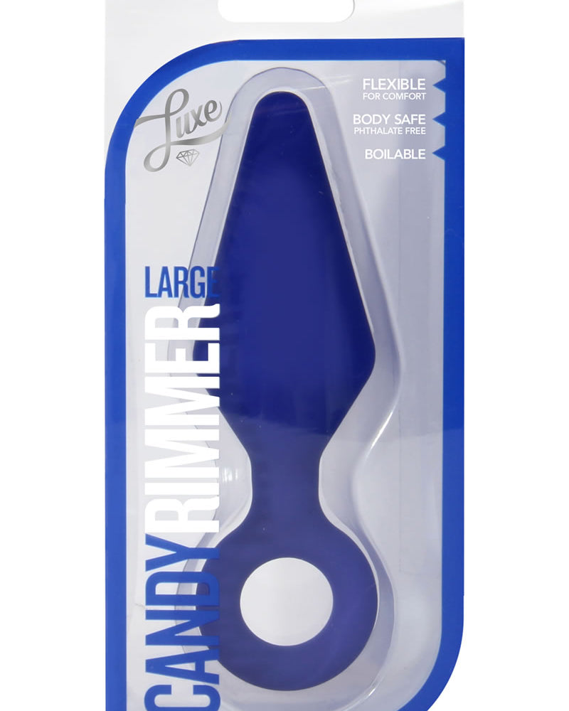 Tapón anal de silicona Luxe Candy Rimmer, tamaño grande, color índigo