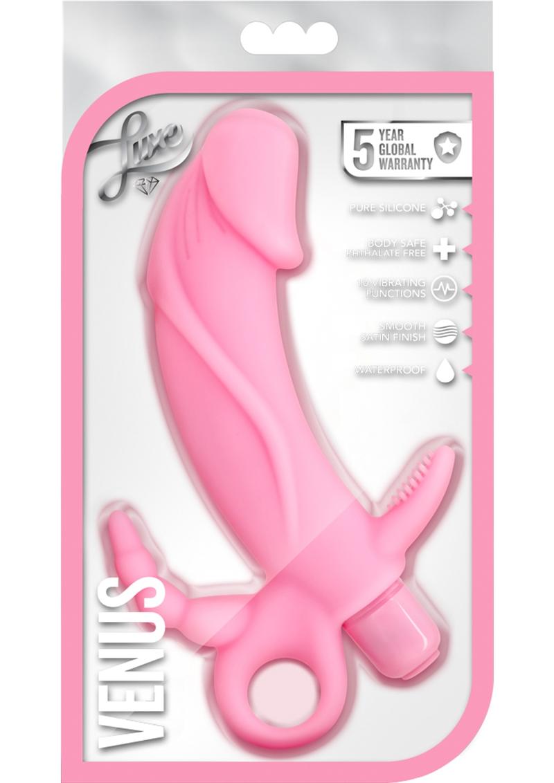 Luxe Venus Multi-Point Silicone Vibe Waterproof Pink 6.75 Inch