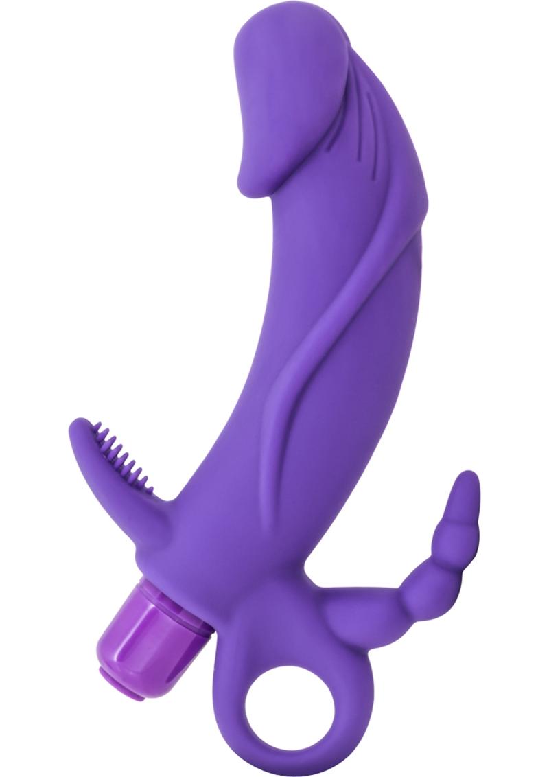 Luxe Venus Multi-Point Silicone Vibe Waterproof Purple 6.75 Inch