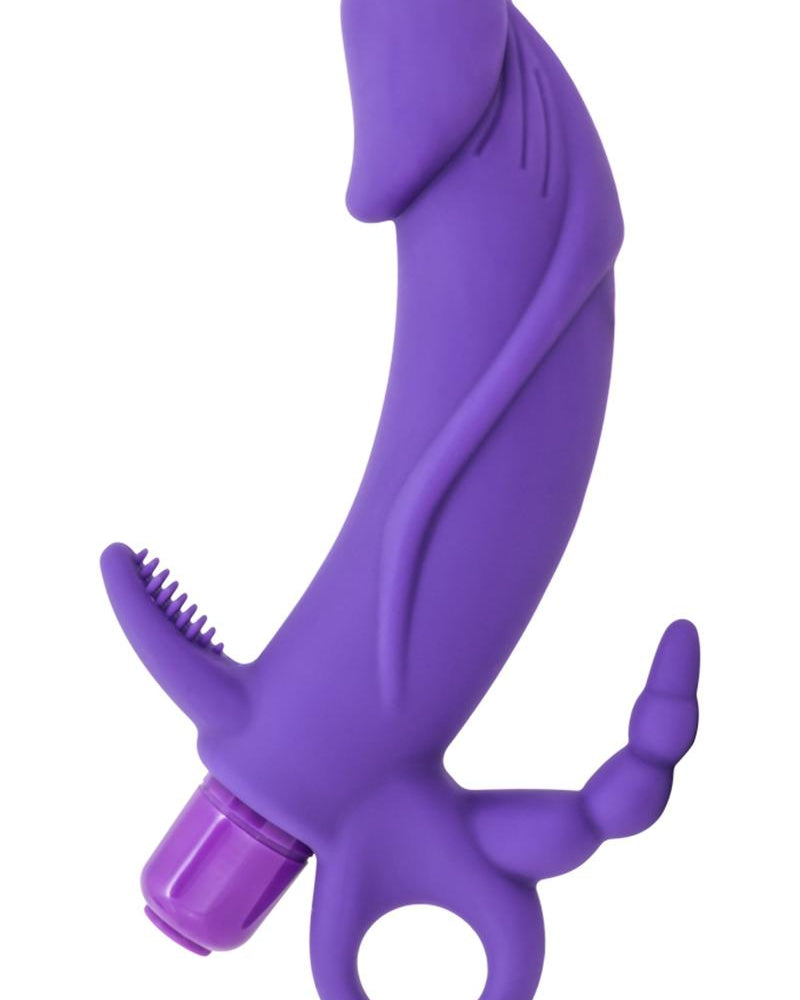Luxe Venus Vibrador de silicona multipunto resistente al agua morado de 6,75 pulgadas