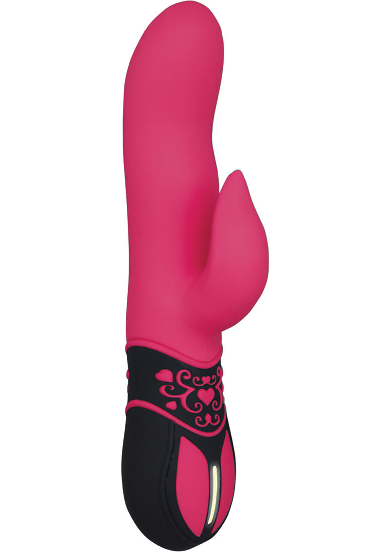 Vibrador de silicona Ravishing Horny Lover de doble motor, resistente al agua, color rojo, 7,75 pulgadas