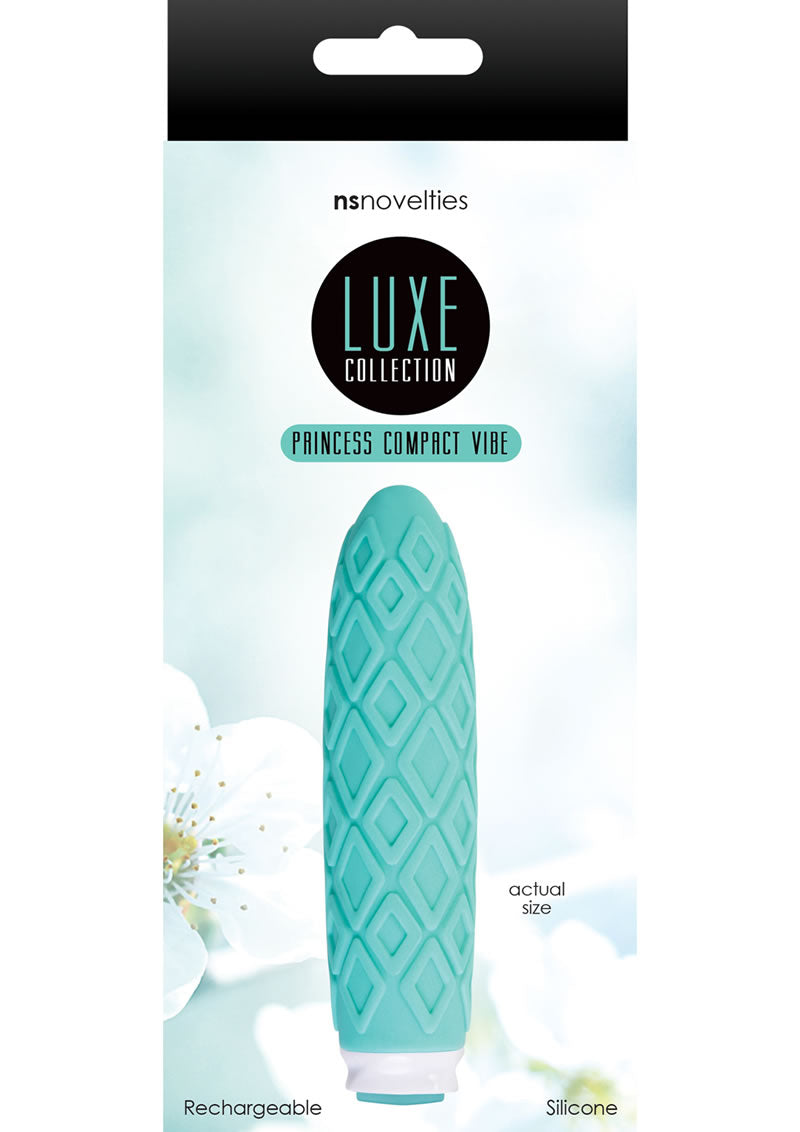 Luxe Collection Princess Compact Silicone Vibe Rechargeable Waterproof Turquoise