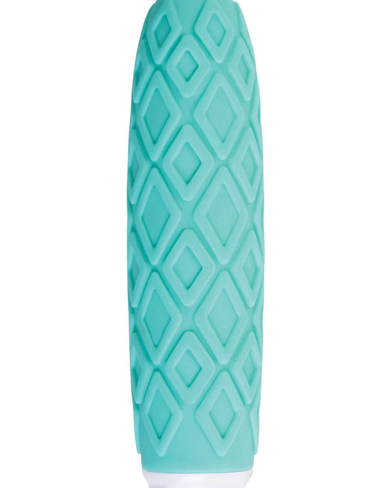 Vibrador compacto de silicona recargable resistente al agua de color turquesa de Luxe Collection Princess