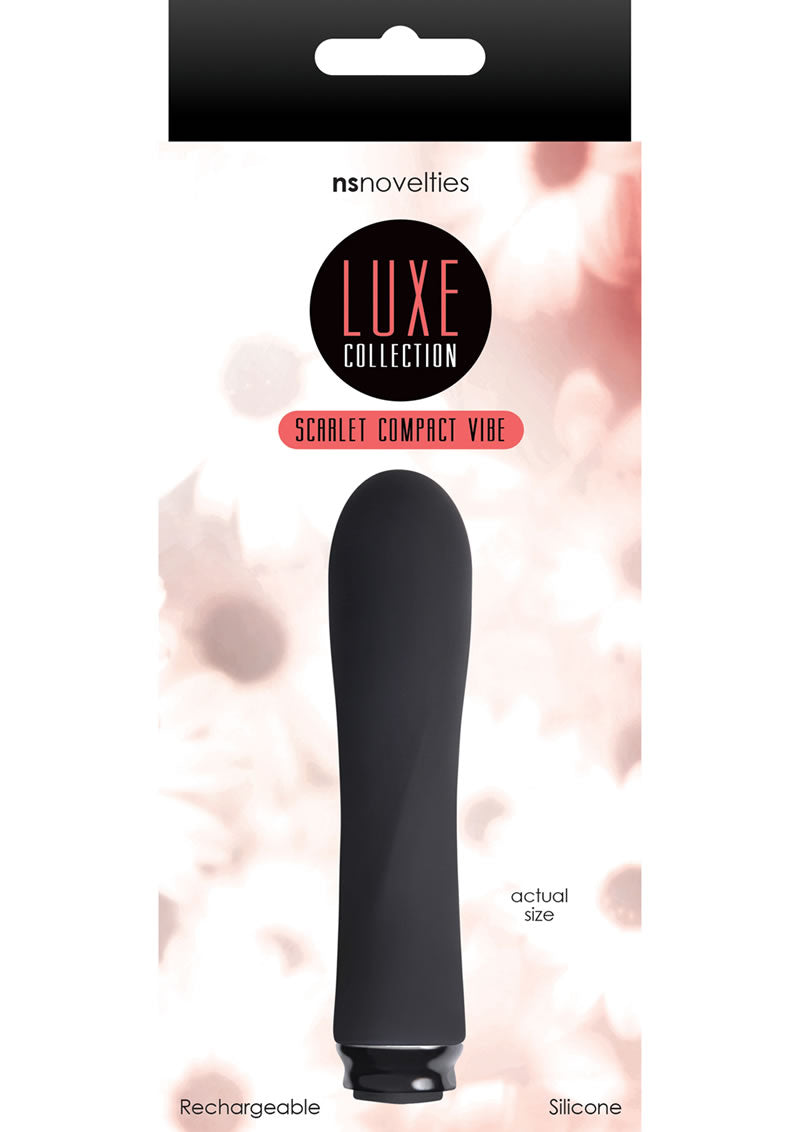 Luxe Collection Scarlet Compact Silicone Vibe Rechargeable Waterproof Black