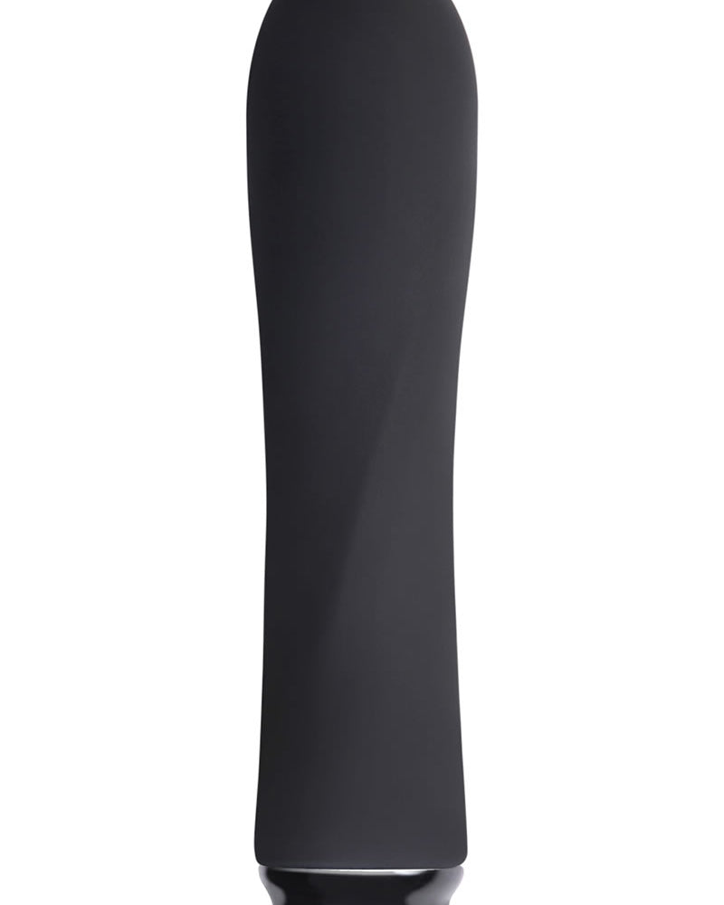 Vibrador compacto de silicona recargable Scarlet de Luxe Collection, resistente al agua, color negro