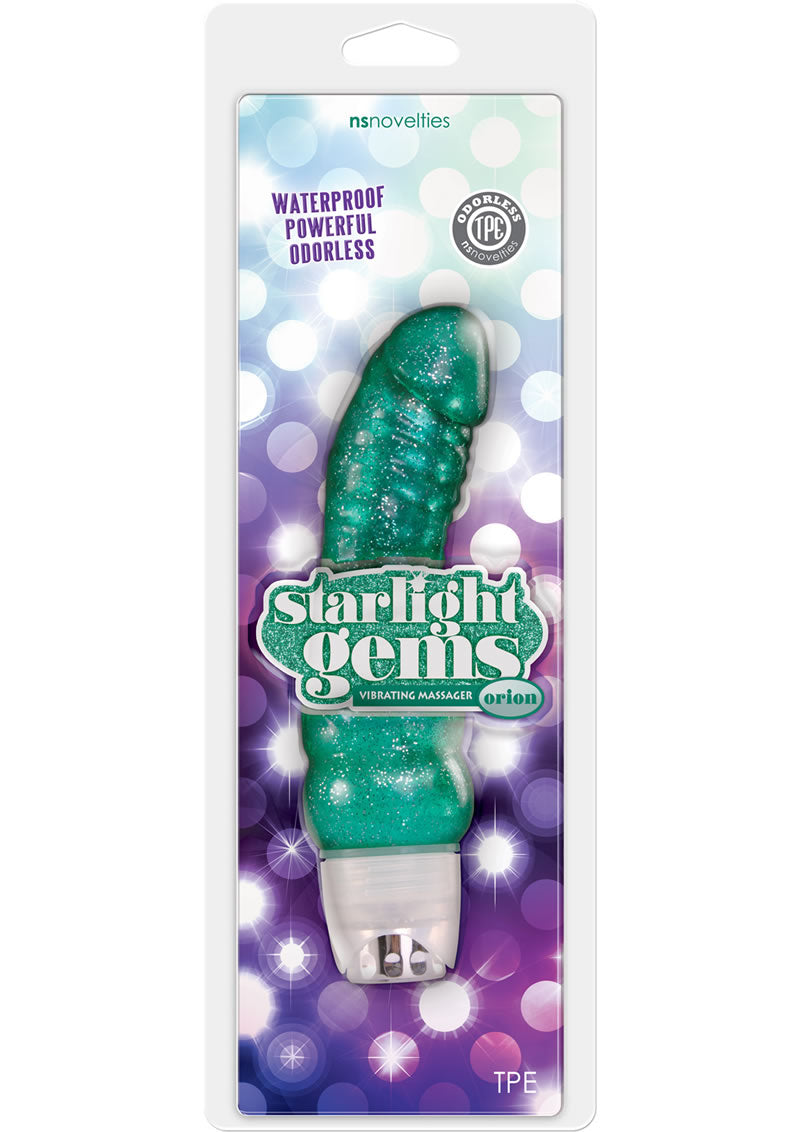 Masajeador vibratorio impermeable Starlight Gems Orion verde